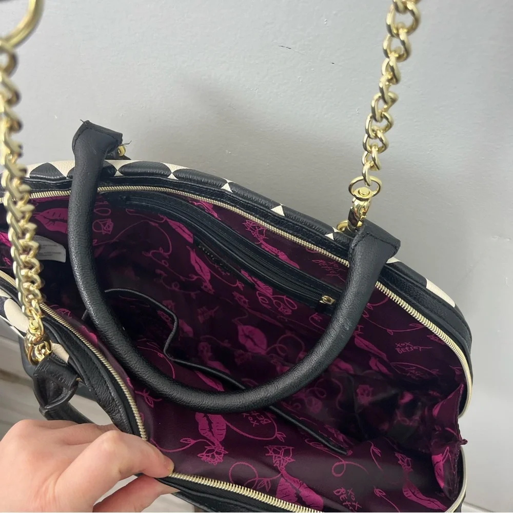 Betsey Johnson Checkered Black and White Handbag - Picture 13 of 13